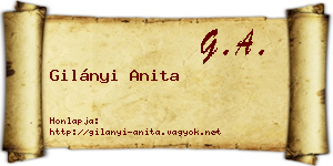 Gilányi Anita névjegykártya